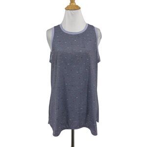 Columbia Tank Top Womens L Gray Purple Between Lines Print Omni Freeze UPF 50